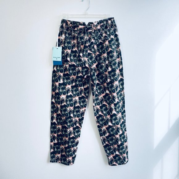 Rachel Comey 4, 12 Animal Print High Rise Denim Olive, Pink Cotton Jeans Target - Picture 9 of 12